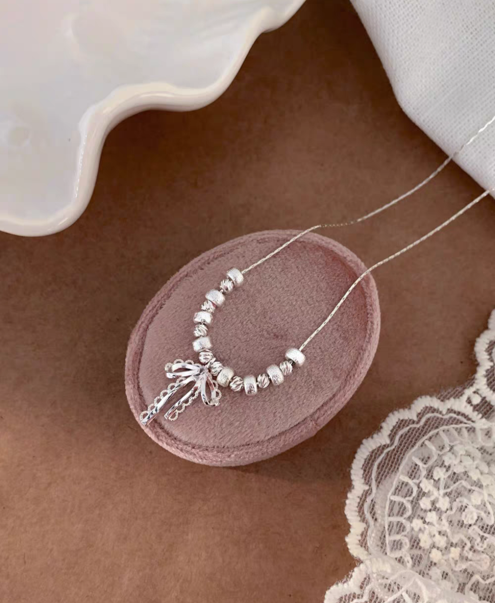 Bownknot Lacey Versatile Sterling Silver Necklace