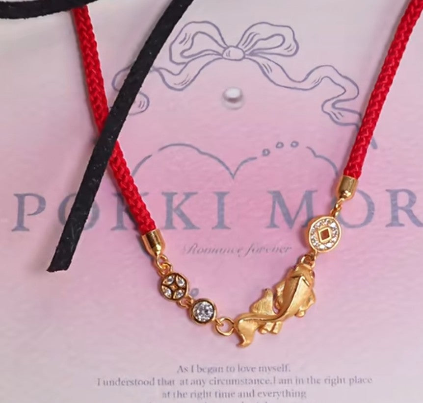 Lucky Fish Charm Sterling Silver Bracelet