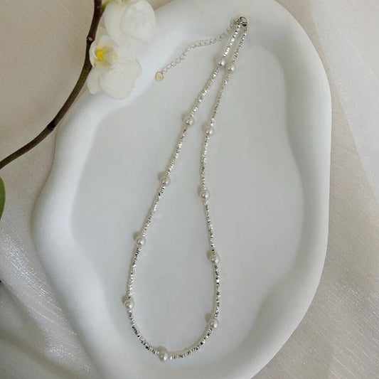 Pure Sliver with fresh water pearls Necklace