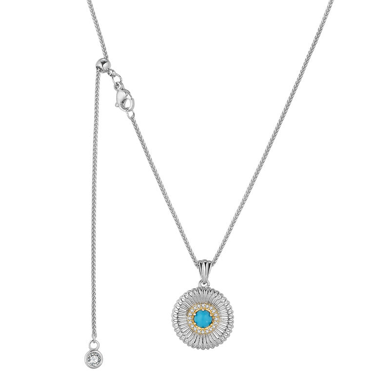 Turquoise blue Sterling Silver Necklace