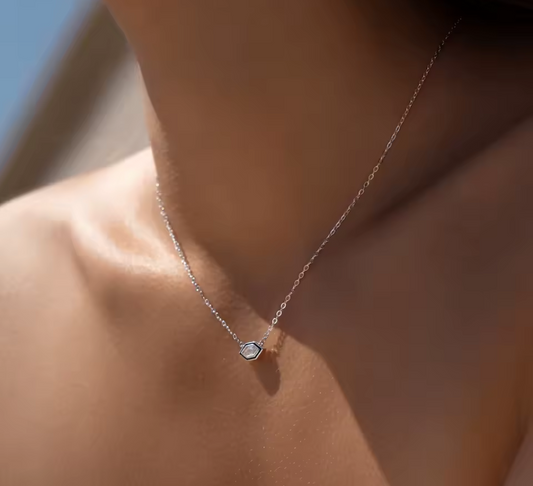 Dazzling Rhombus Sterling Silver 925 Necklace - Certified