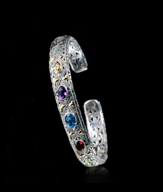 Retro beats Sterling Silver Cuff bracelet