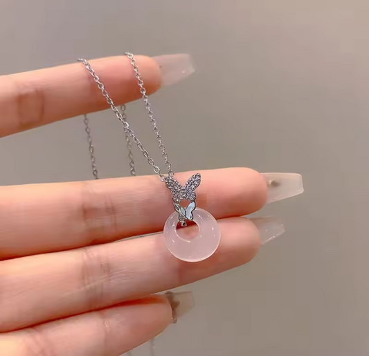 Butterfly Jade Sliver 925 Necklace