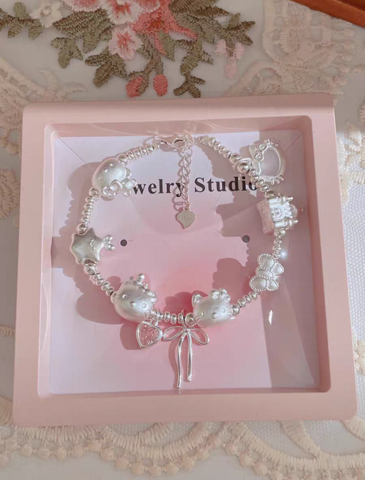 Hello Kitty Heavyweight 999 Pure Silver Bracelet- Comes with Certificate exclusive boxed Packed