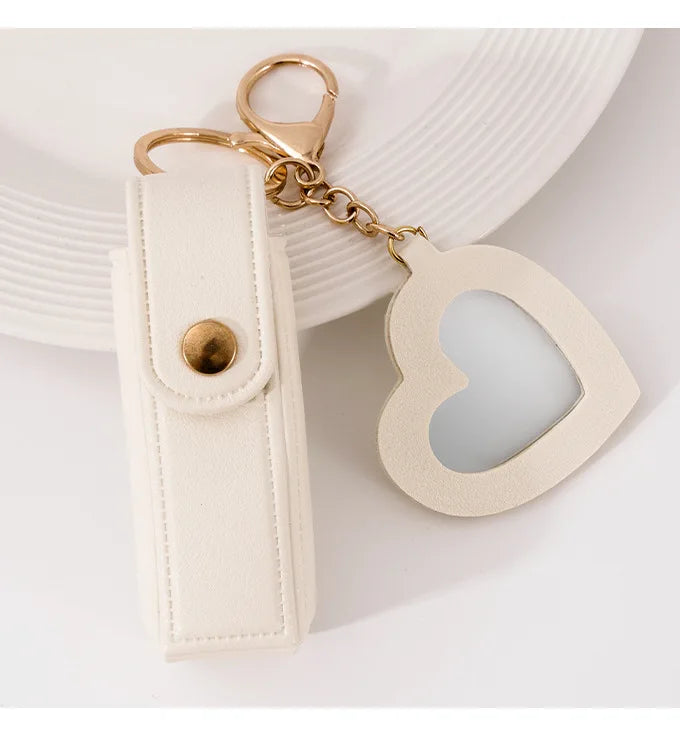 Custom Name Lipstick Bag Keychain with Mirror