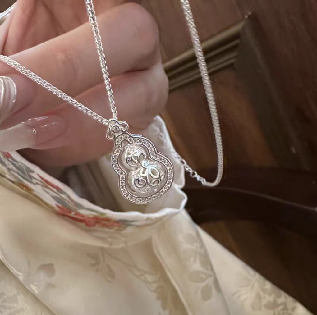 Gourd Sterling Silver 925 Necklace - Rotatable