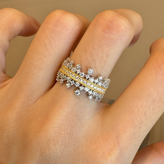 Lacy Crowned Miss Sterling Silver Ring - Resizable