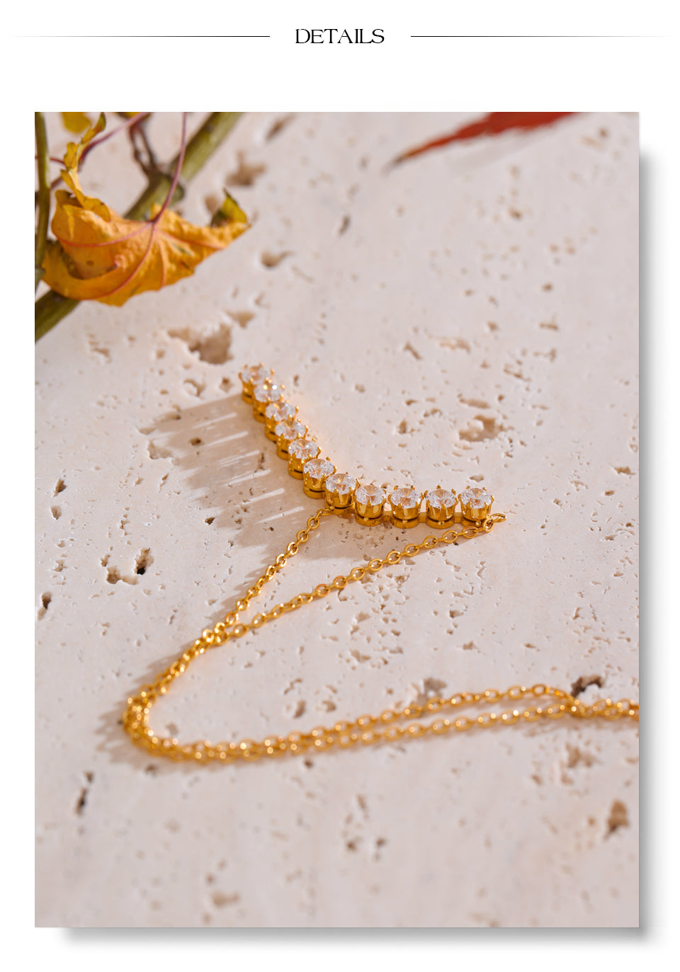 Autumn statement 18k Gold Filled Necklace Cubic Zircon