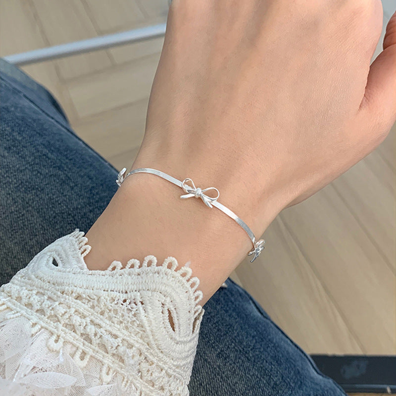 Cute Bows Sterling Silver Bracelet