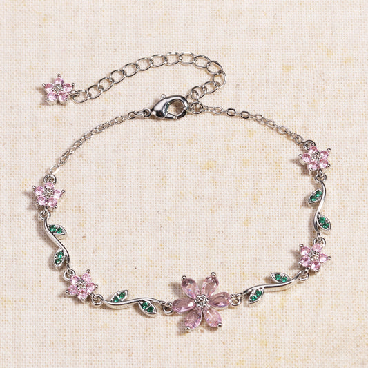 Spring breeze Sterling Silver Bracelet with Cubic Zircon