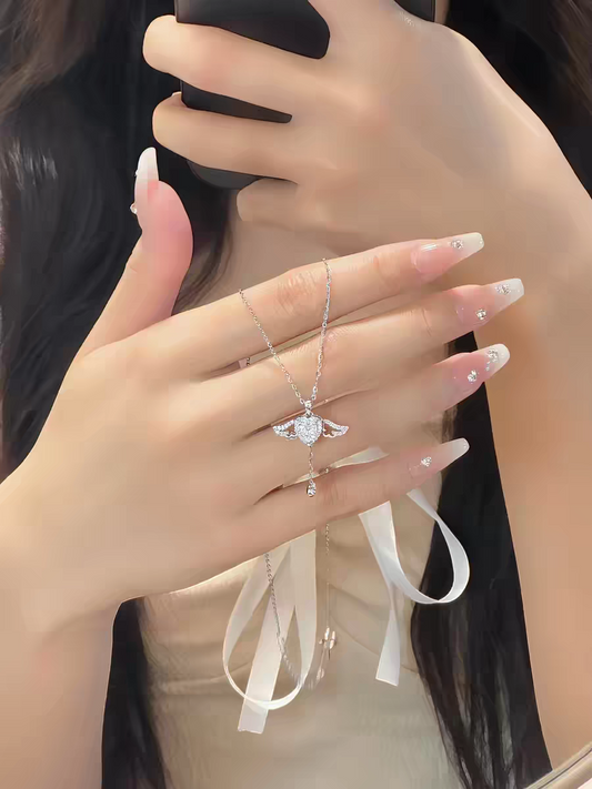 Angel Wings 999 Silver Necklace with lab certificate - 45-5 Cm