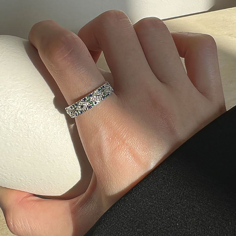 Geometric relationships Sterling Silver 925 Ring resizable