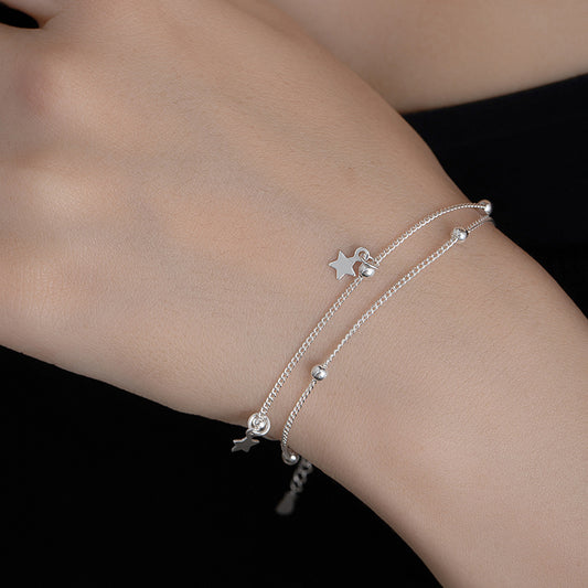 Star string Sterling Silver 925 Bracelet