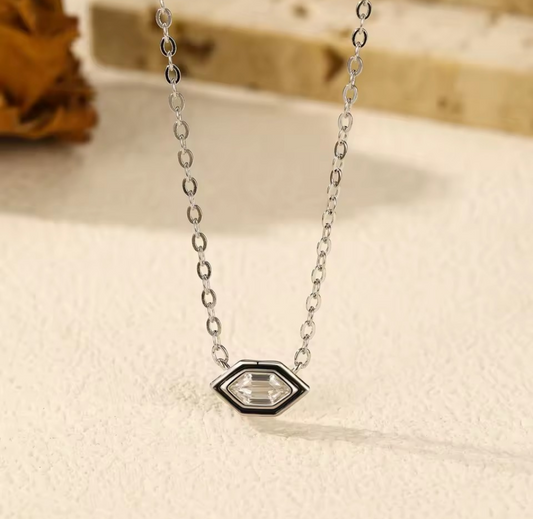 Dazzling Rhombus Sterling Silver 925 Necklace - Certified
