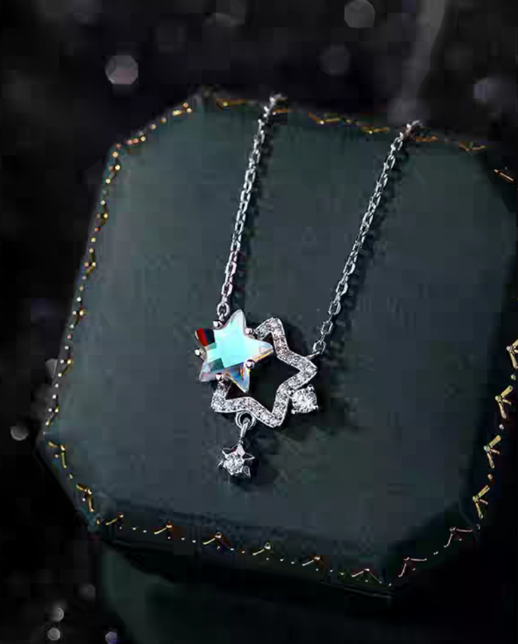 Gleaming Stars Sterling Silver 925 Certified Necklace