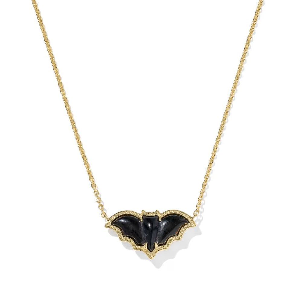 Beasty bat Obsidian 18k Gold filled Necklace
