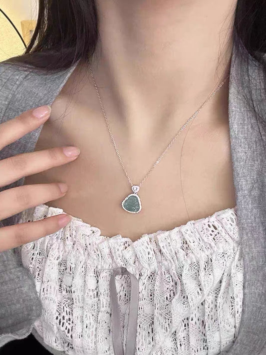 Natural Jade Buddha Lucky Charm Protection Necklace Sterling Silver 925 With certificate
