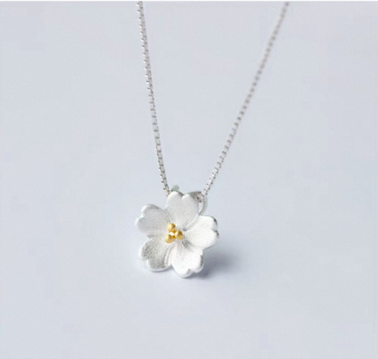 Cherry blossom Sterling Silver Necklace