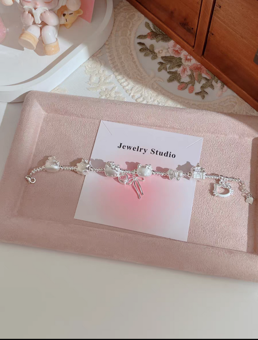 Hello Kitty Heavyweight 999 Pure Silver Bracelet- Comes with Certificate exclusive boxed Packed