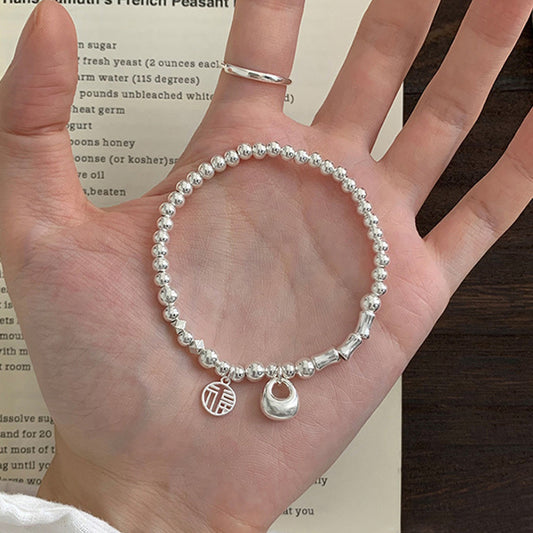 Beaded Lucky Charm Sterling Silver 925 Bracelet
