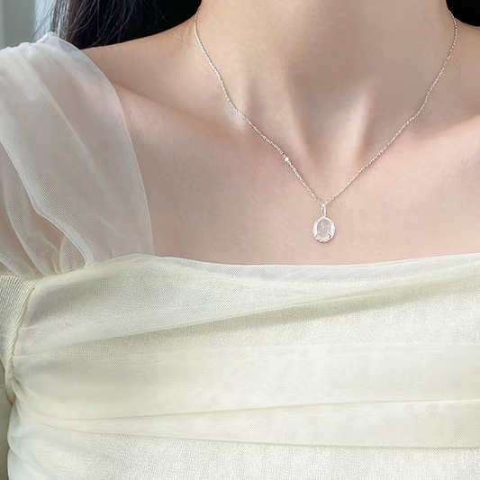 White Jade Silver 999 Necklace with Lab certificate