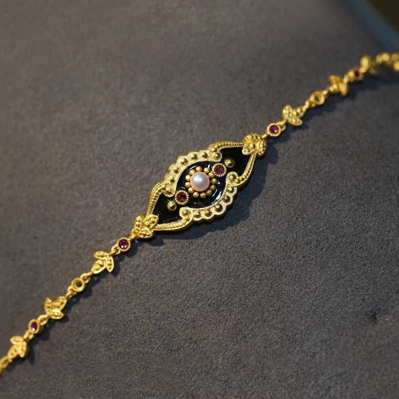 Vintage Style Traditional Bracelet 18k Gold plated 925 Non Tarnish