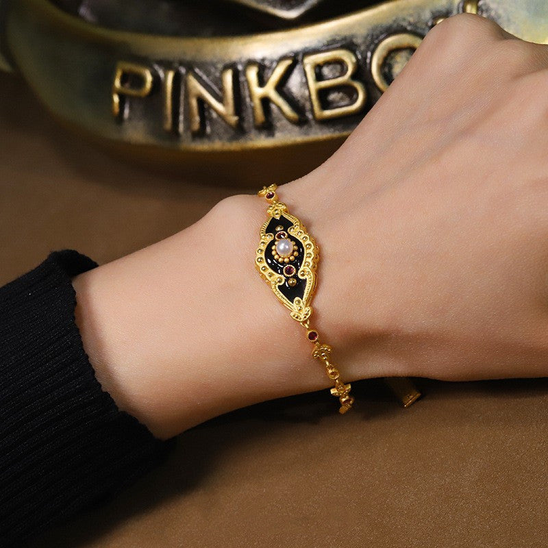 Vintage Style Traditional Bracelet 18k Gold plated 925 Non Tarnish