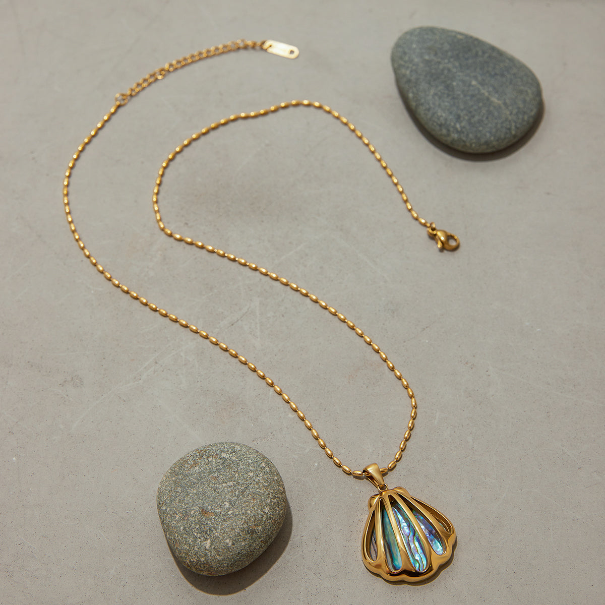 Natural Shell base Necklace Gold Filled