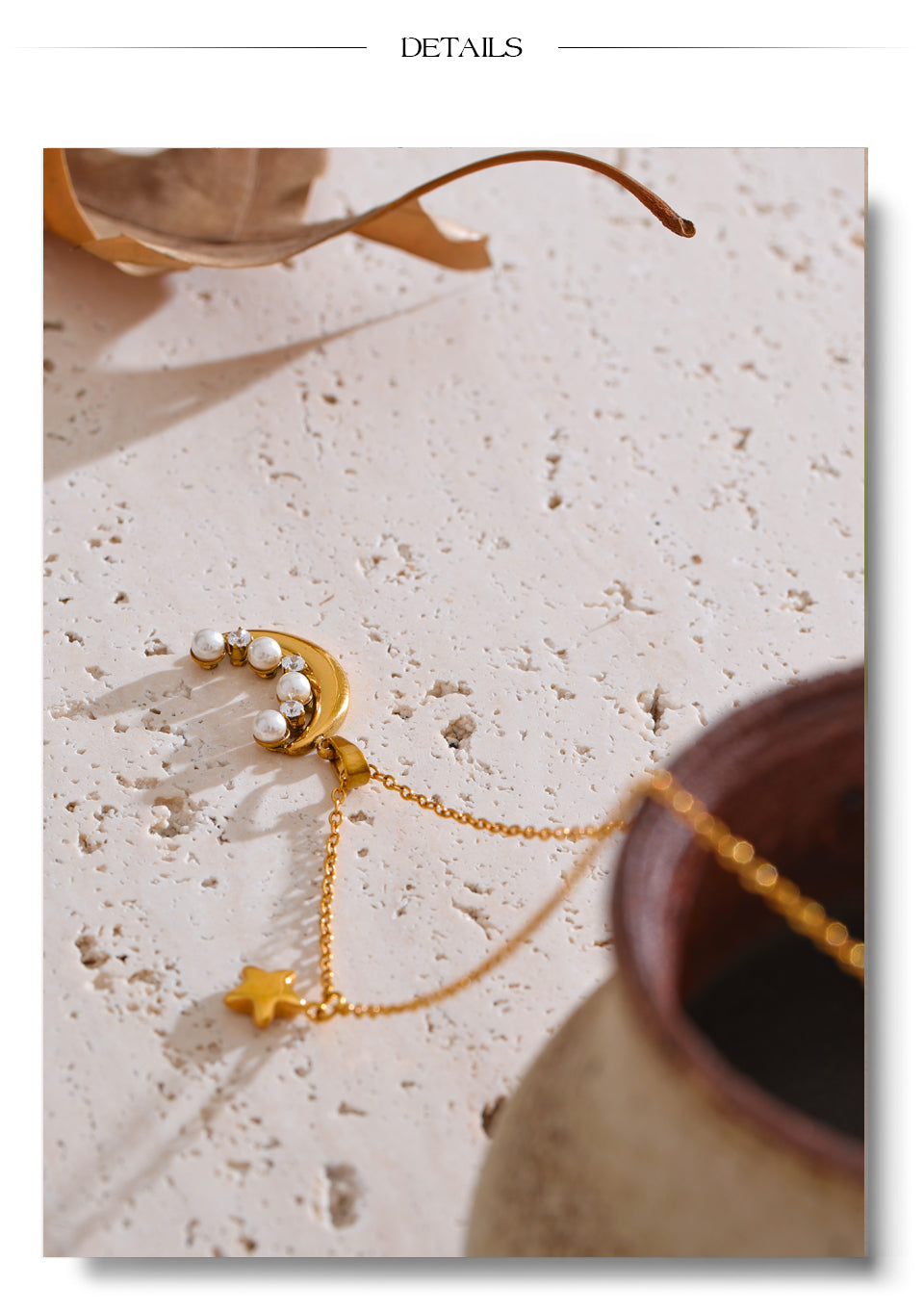 Ethereal Crescent moon Night 18k Gold Filled Necklace