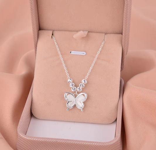 Sweet silver Butterfly Sterling Silver 925 Necklace