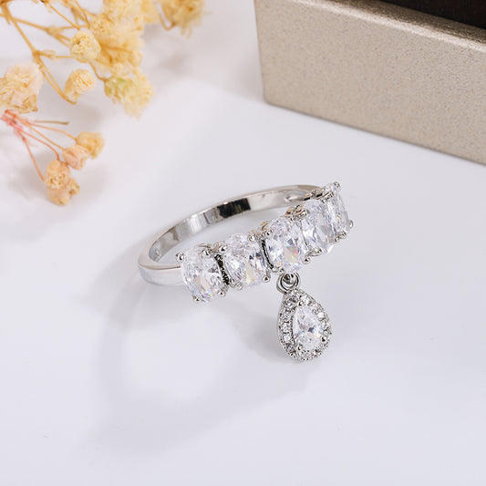 Dangle Drop Sterling Silver 925 Ring