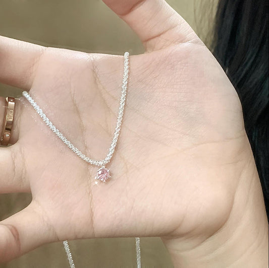 Pink Cubic Zircon Sterling Silver necklace