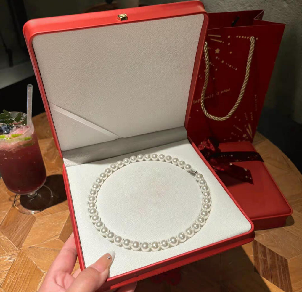 Natural Australian Pearls Classic Vibe Sterling Silver Necklace -Giftable Packing as Pictures-Greeting Card-Custom Hand written Note