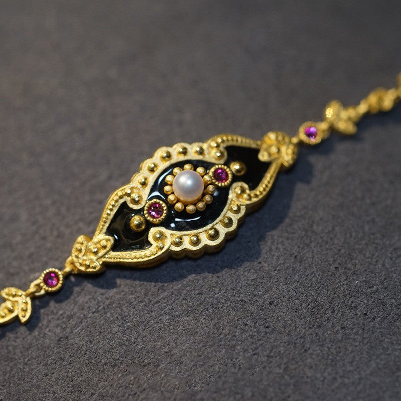 Vintage Style Traditional Bracelet 18k Gold plated 925 Non Tarnish