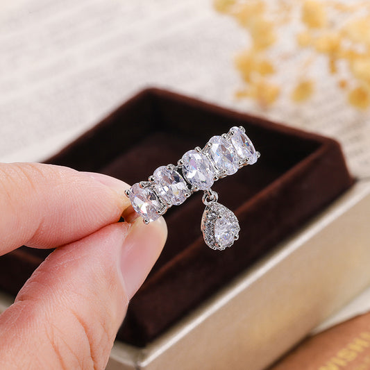 Dangle Drop Sterling Silver 925 Ring