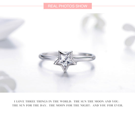 Lost Star Sterling Silver Cubic Zircon Ring