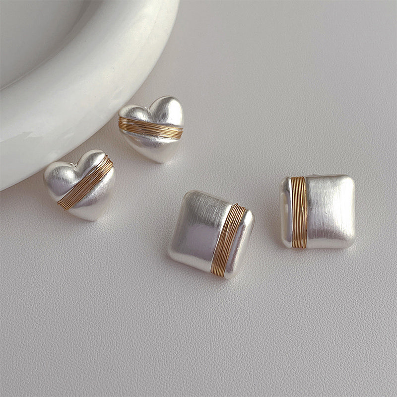 Statement Sterling Silver 925 Brushed Texture Studs