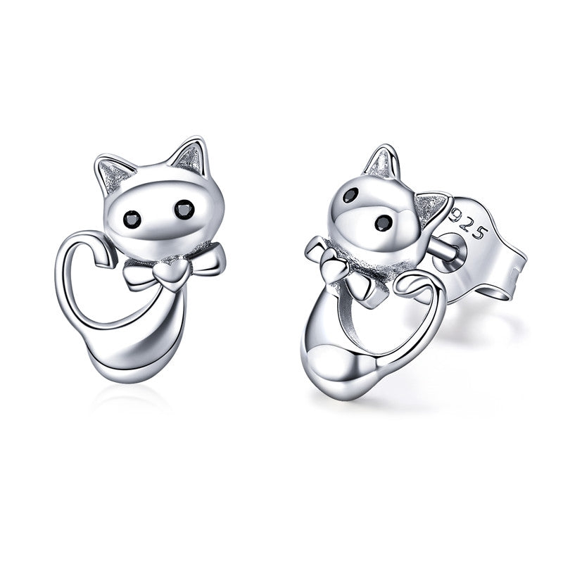 Sweety Kitty Sterling Silver 925 Stud earrings