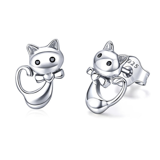 Sweety Kitty Sterling Silver 925 Stud earrings