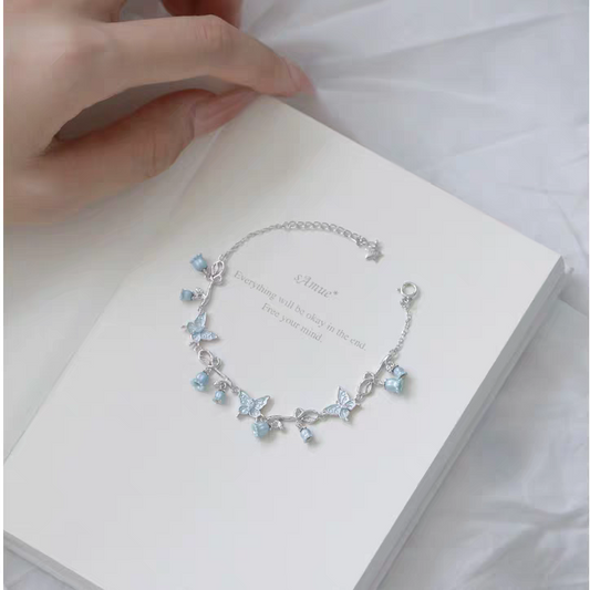 Butterfly Bells Sterling Silver 925 Bracelet with lab certificate