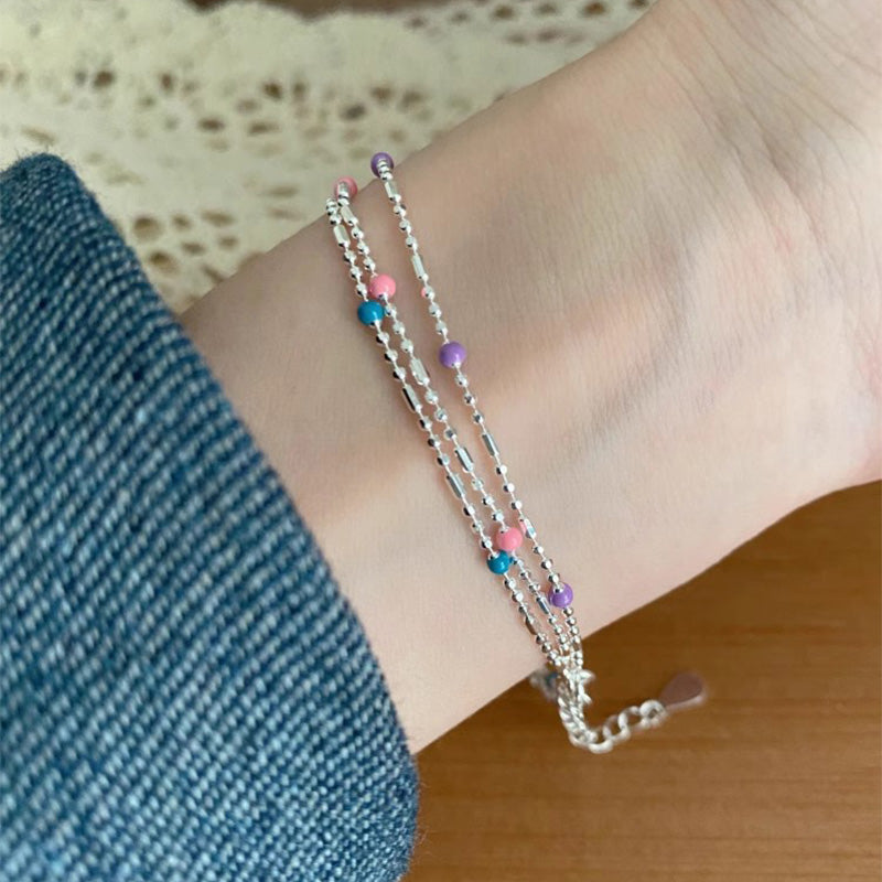 Delicate Sterling Silver Color splash Bracelet