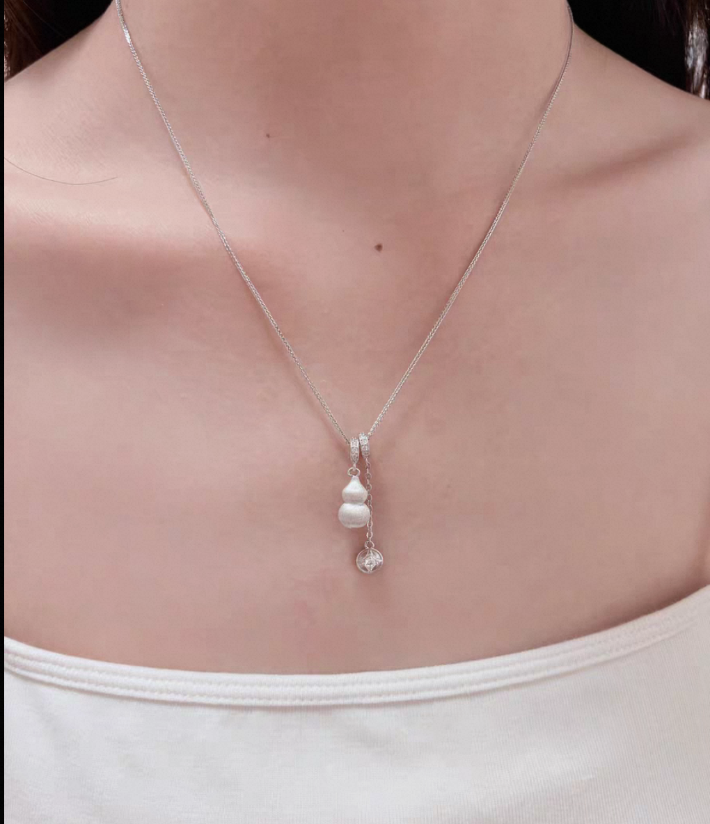 Tibetan mountain Lucky Charm Sterling Silver Necklace