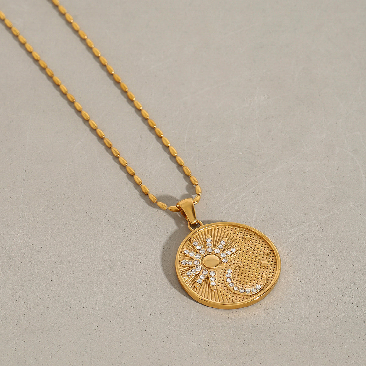 Gold Filled  Sun Moon Necklace