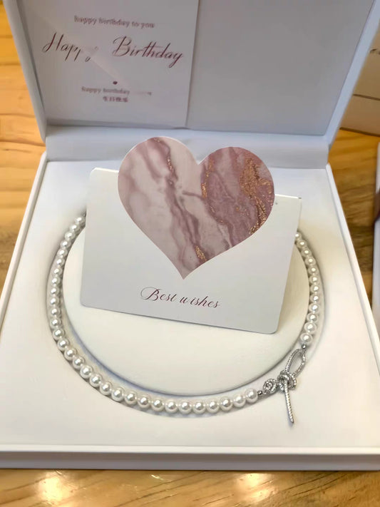 Natural Australian Pearls permanent Knot  Sterling Silver Necklace -Giftable Packing as Picture s-Greeting Card-Custom Hand written Note