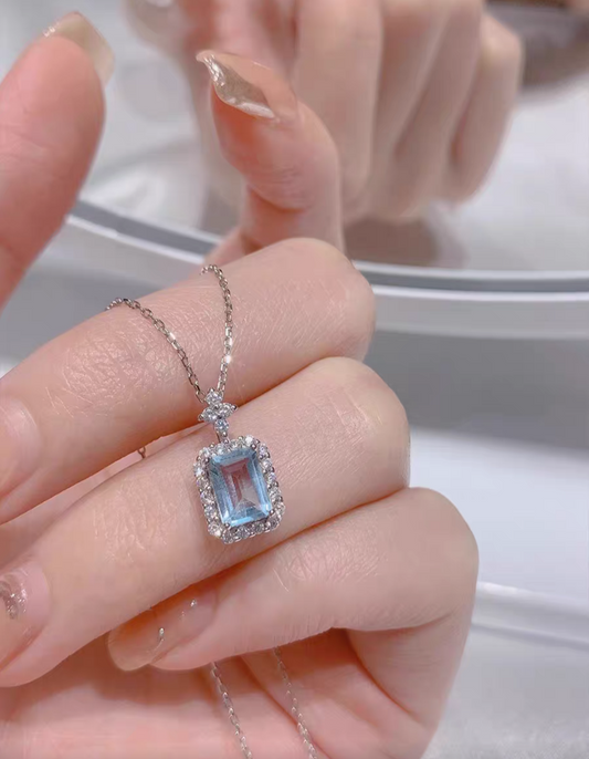 Classic Blue Sterling Silver 925 necklace