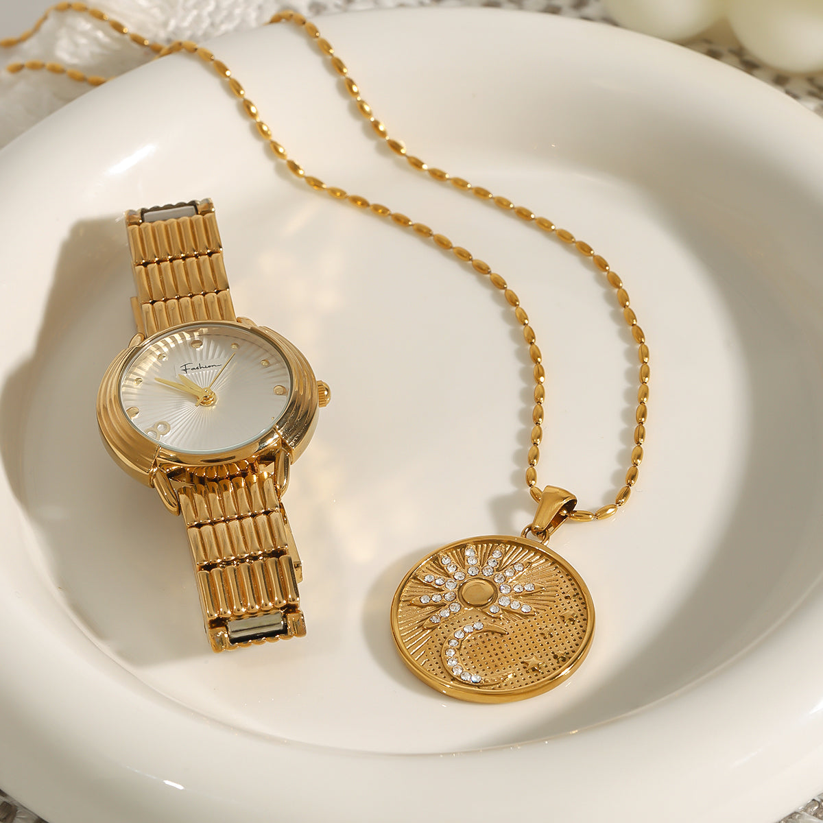 Gold Filled  Sun Moon Necklace