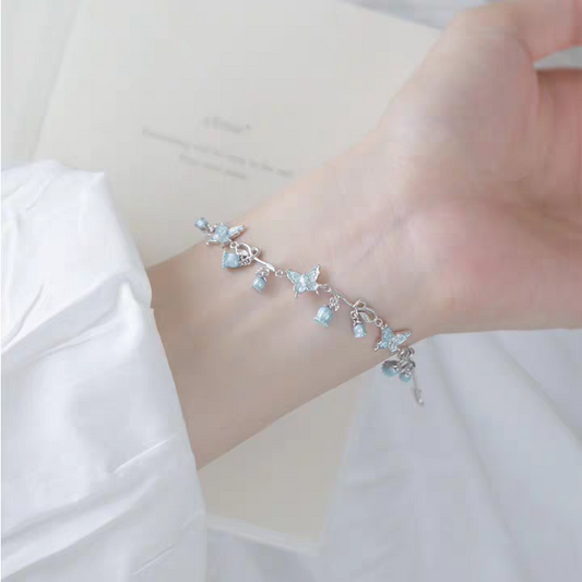 Butterfly Bells Sterling Silver 925 Bracelet with lab certificate