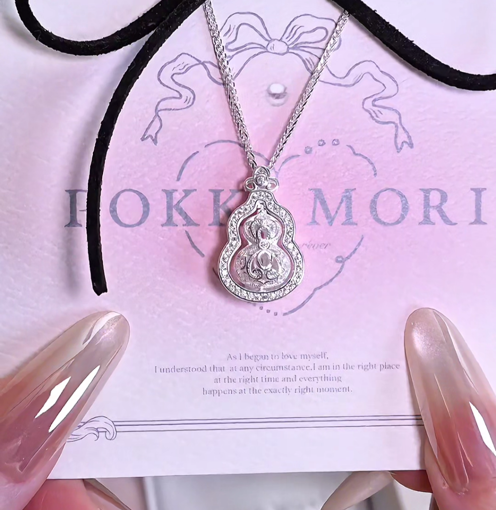 Gourd Sterling Silver 925 Necklace - Rotatable