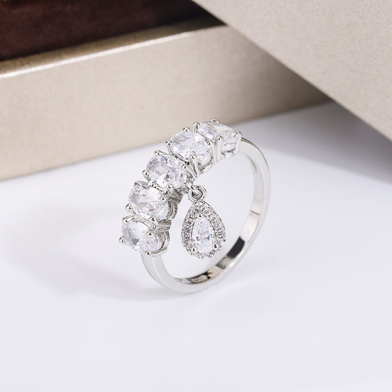 Dangle Drop Sterling Silver 925 Ring