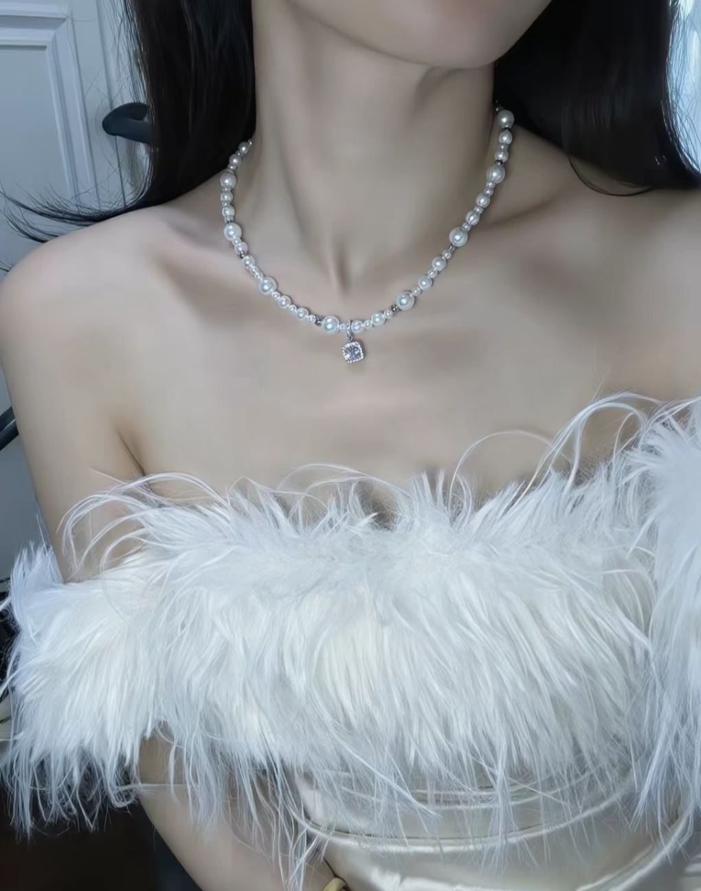 Natural Australian Pearls Square garden Sterling Silver Necklace -Giftable Packing as Picture s-Greeting Card-Custom Hand written Note